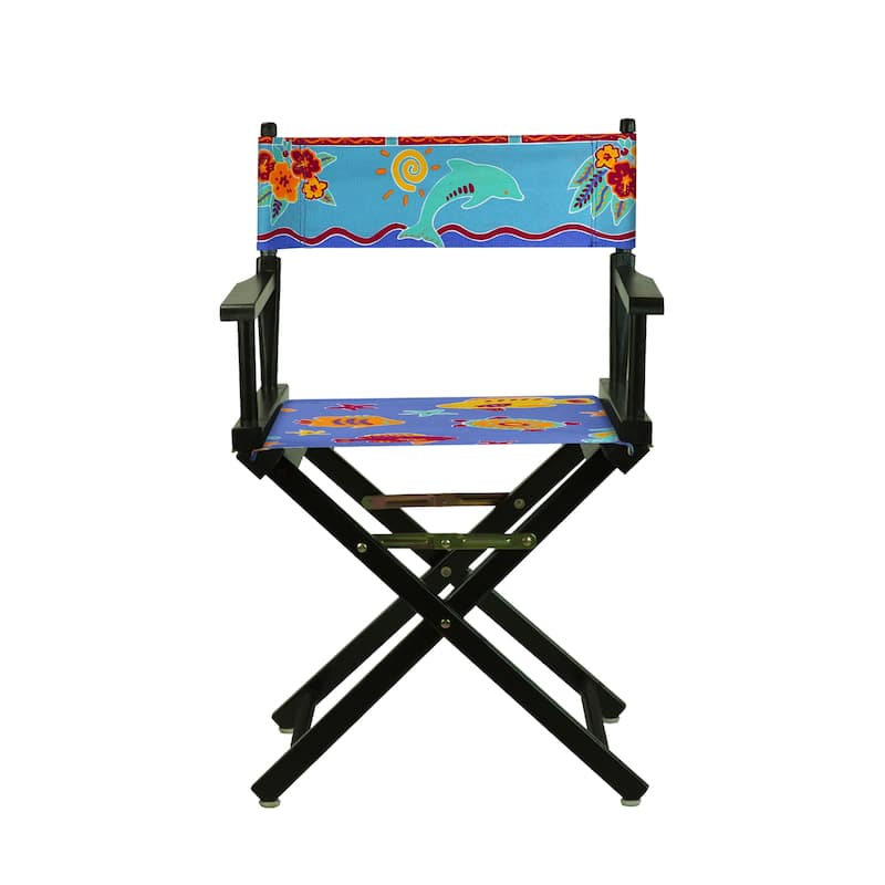 18" Director's Chair Black Frame-Tropical Sea - 21.75"W x 17"D x 33.75"H
