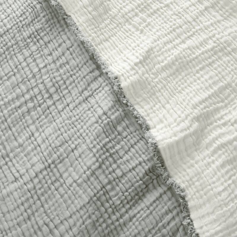 Truly Soft Two-Toned Organic Throw Blanket - Grey
