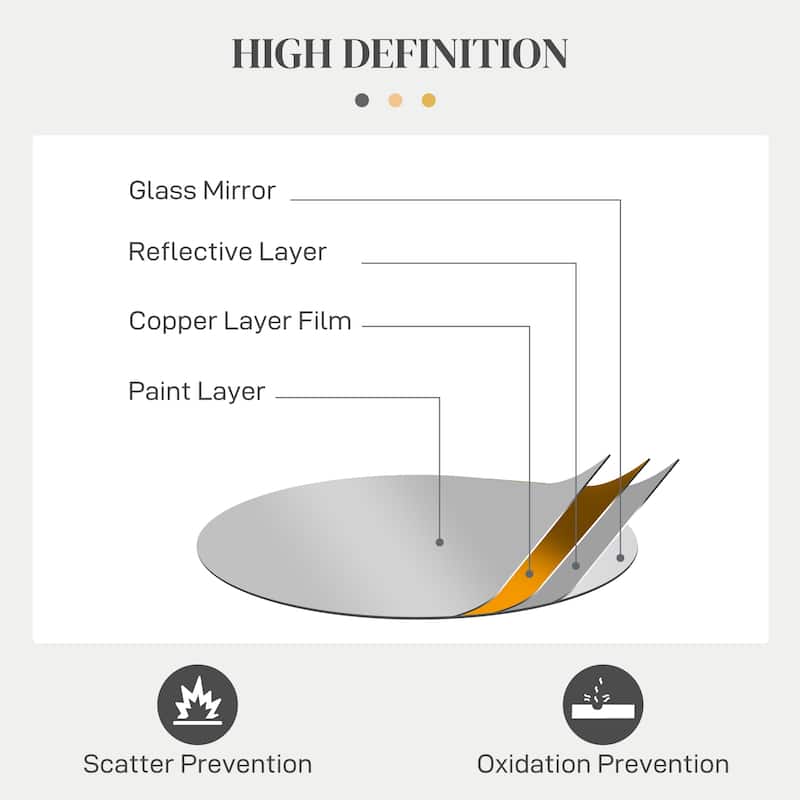 Modern Metal Wall Art Mirror Decor for Living Room Bedroom Dining Room, Gold