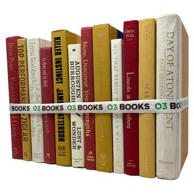 Crimson Oasis Decorative Books Red Yellow and Creme - N/A
