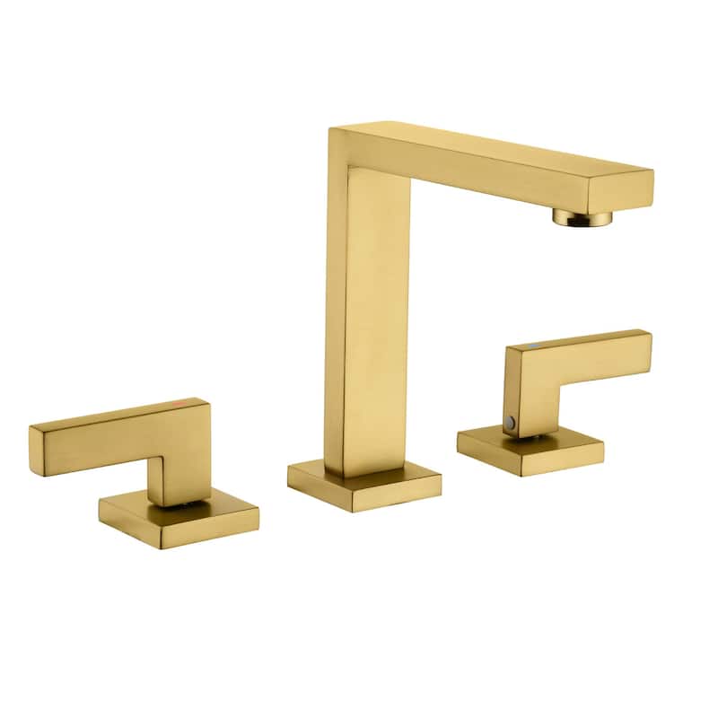 8 Inch Bathroom Faucet 3 Holes Two Handles Modern Luxury Widespread Bathroom Sink Faucet Tap with Water Supply Lines
