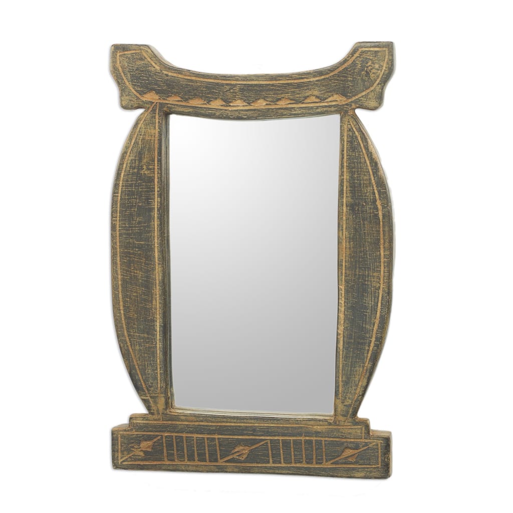 Novica Handmade Odo Hemaa Queen Wood Wall Mirror