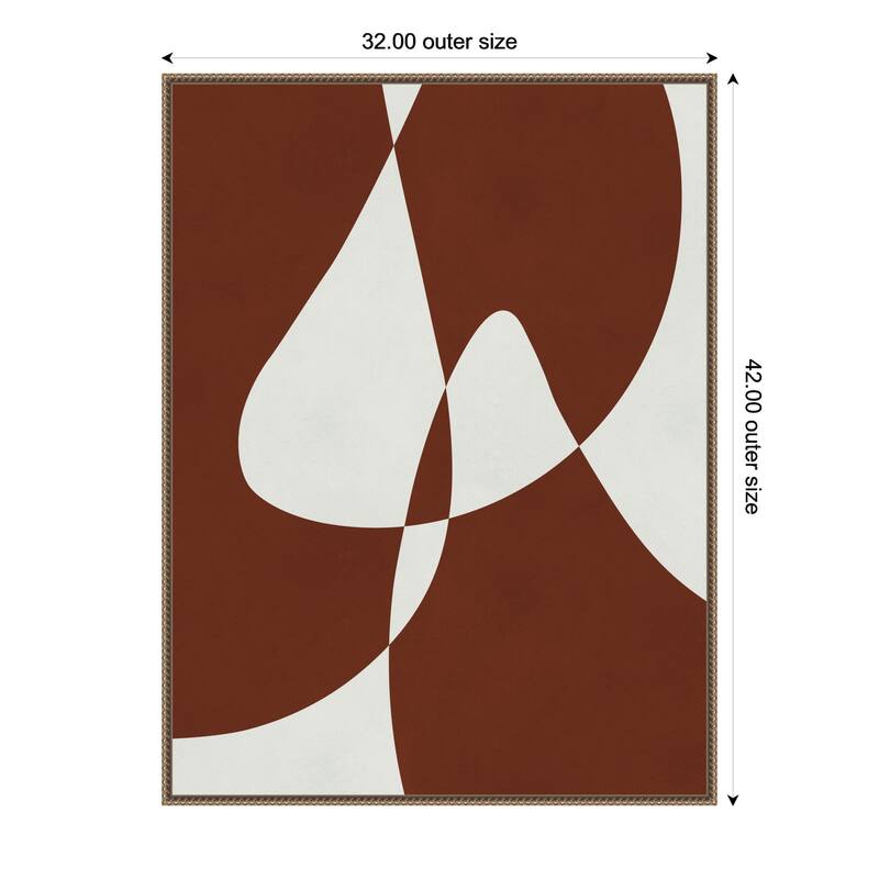 Brown Expressionism 1 by Vitor Costa Framed Canvas Wall Art Print - Plastic - 32 x 42 in - Gold
