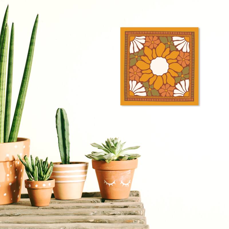 Wynwood Studio Canvas Floral and Botanical Love my Autumn Scarf Orange Modern & Contemporary Wall Art Canvas Print - 12 x 12