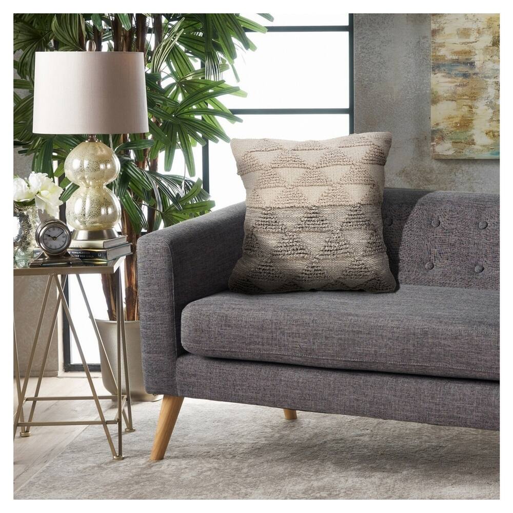 Sevita Contemporary Textured Diamond Cotton Throw Pillow