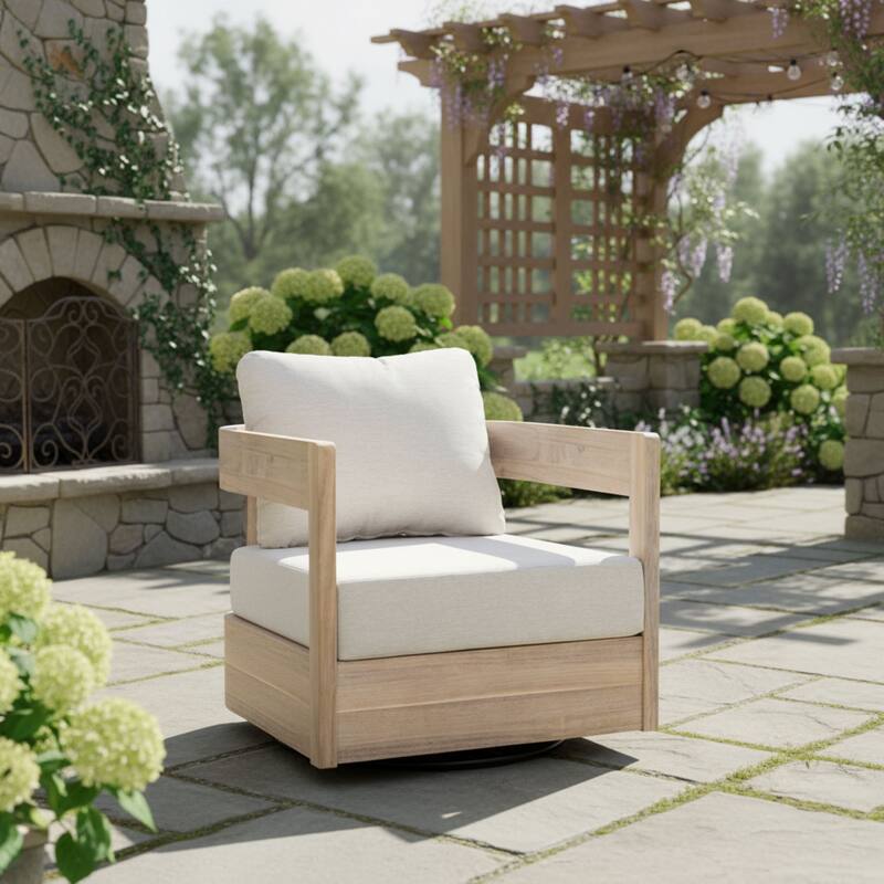 Christopher Knight Home - Alverra 3-Piece Outdoor Swivel Patio Chat Set with MGO Side Table