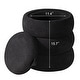 preview thumbnail 22 of 26, Adeco 16" Round Upholstered Storage Ottoman with Wood Lid