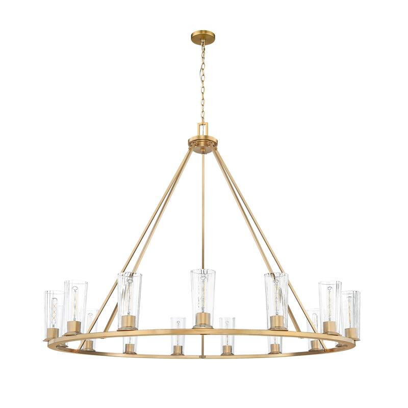 Titus 15 Light Chandelier in Modern Gold