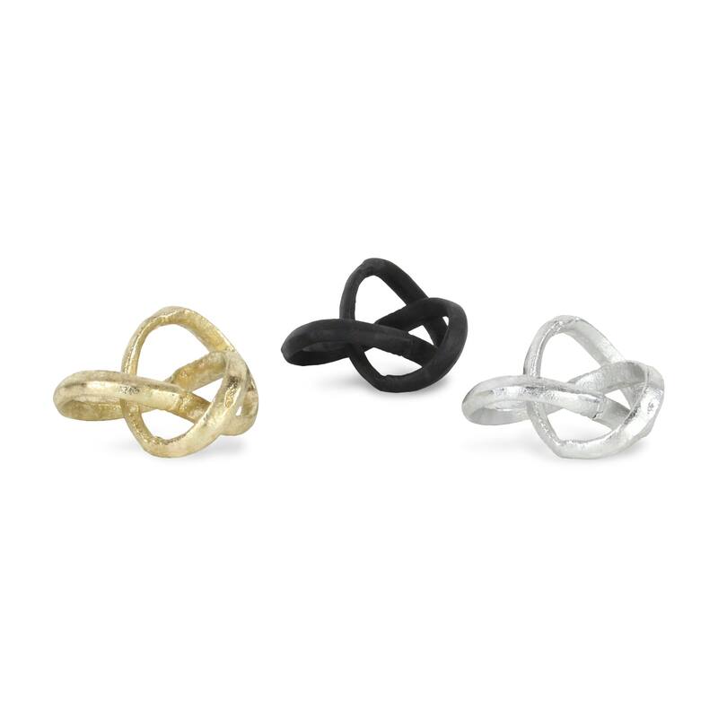 Kompo Black Cast Iron Modern Abstract Infinite Knot Decor