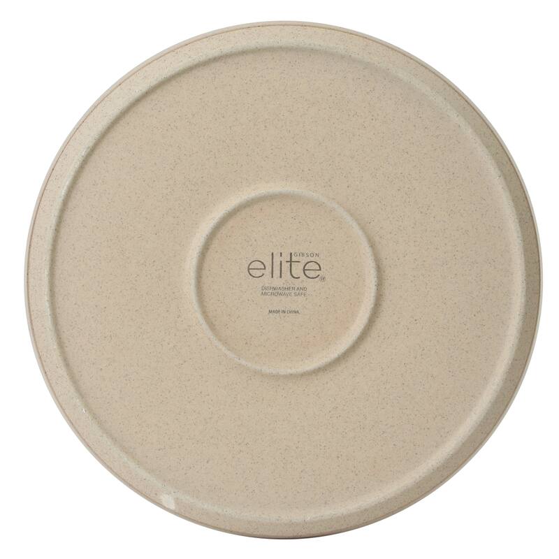 Gibson Elite Overbrook 16-Piece Pottery Clay Stoneware Stackable Dinnerware Set - Plates & Bowls, Reactive Glaze, Service for 4