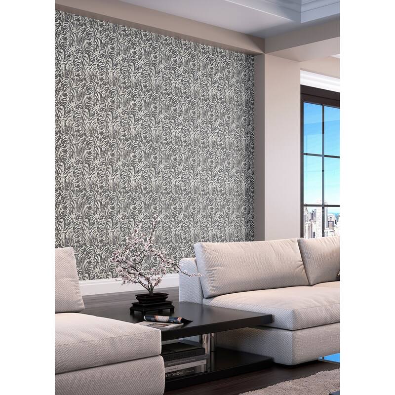 Davy Charcoal Zebra Wallpaper