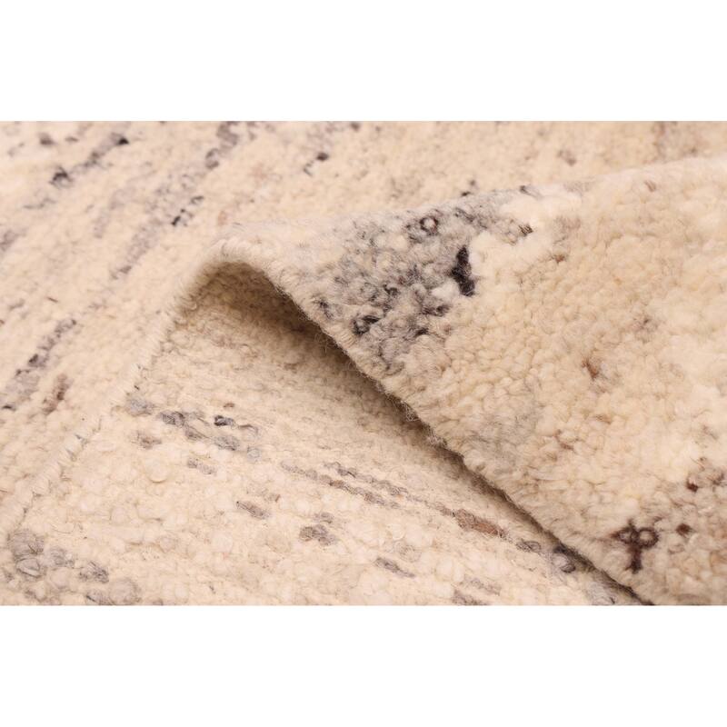 ECARPETGALLERY Hand-knotted Looma Ivory Wool Rug - 8'0 x 9'11