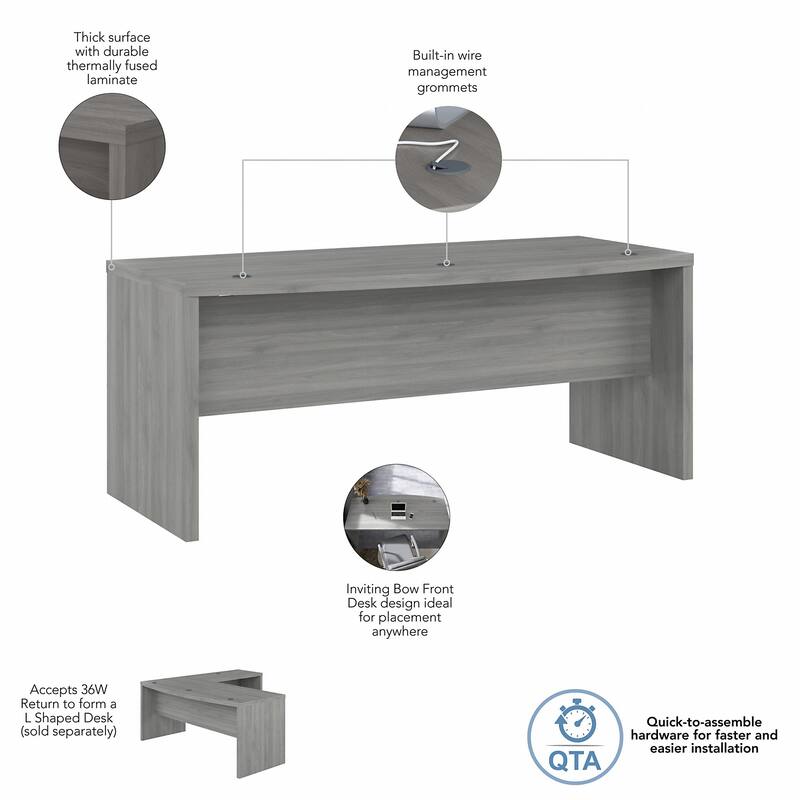 Echo 72W Bow Front Desk by Bush Business Furniture
