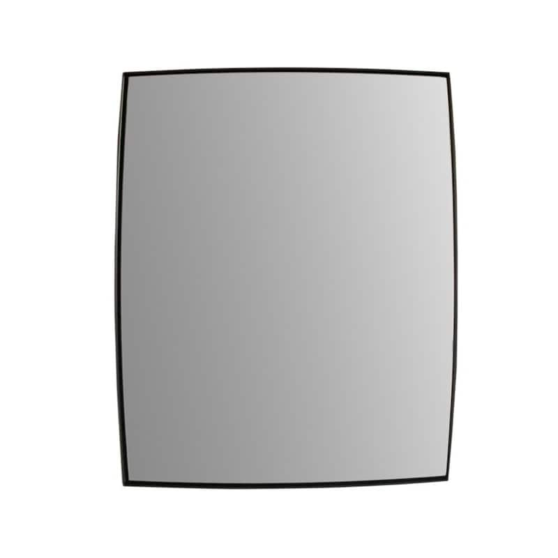 Rectangular Metal Frame Bathroom Vanity Mirror In Matte Black - 24 in.