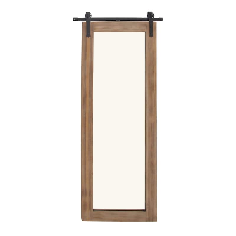 Barn Door Style Wood Industrial Farmhouse Hanging Wall Mirror
