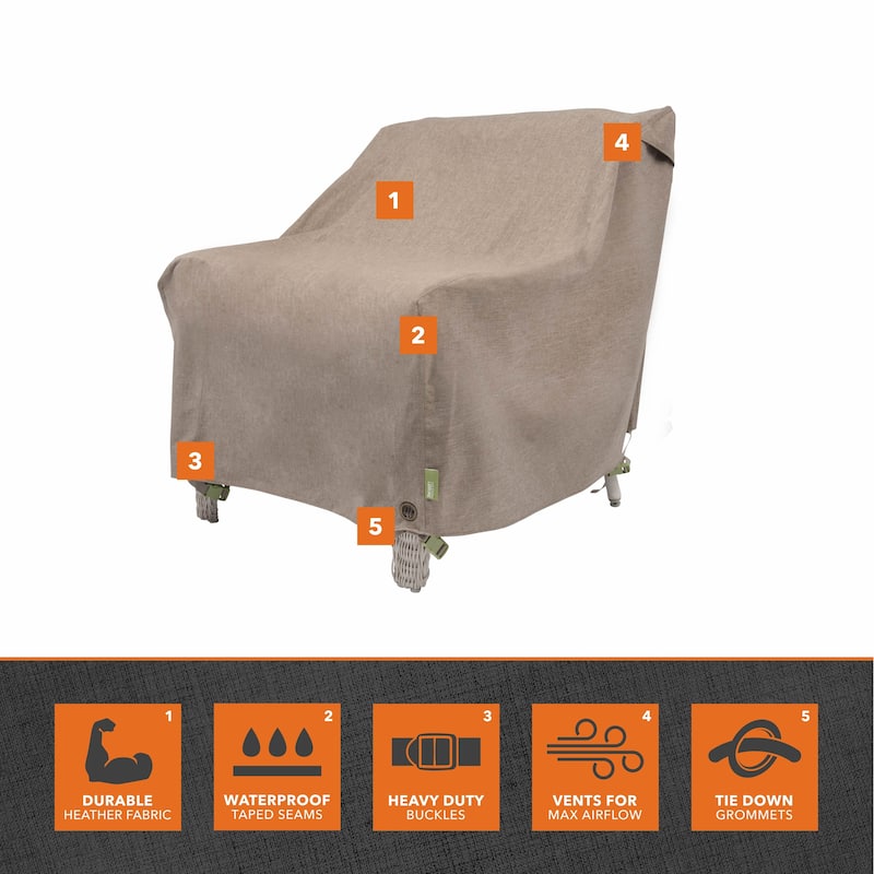Modern Leisure® Garrison Patio Lounge/Club Chair Cover, Waterproof, 35"L x 38"W x 31"H, Sandstone, 2-Pack
