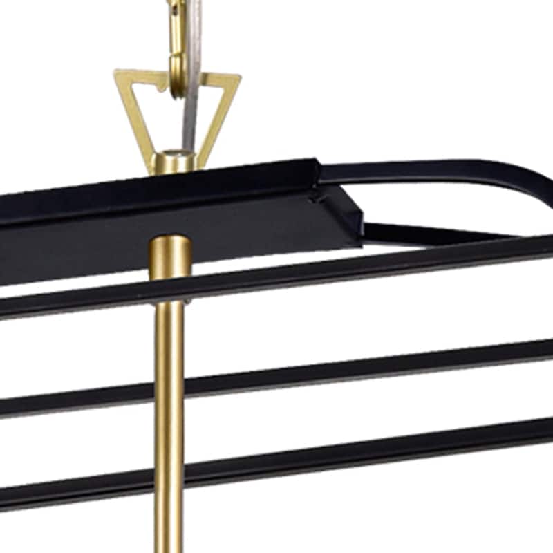 Tudor 6 Light 36in Satin Gold & Black Chandelier - Satin Gold