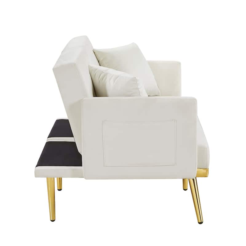 Modern Velvet Sofa Bed for Living Room, Office, Spacious Space