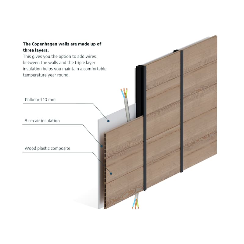 Copenhagen 9 ft. x 11.5 ft. Black Studio Shed and Backyard Office - 11 ft. x 9 ft