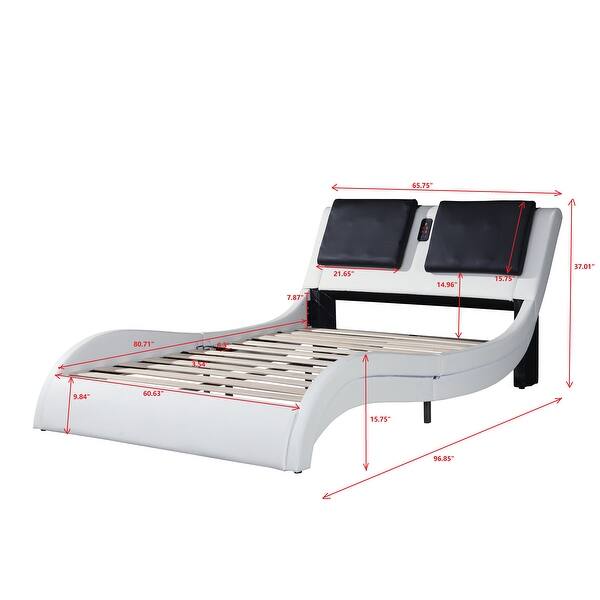 Platform Bed(Led/Bluetooth Play Music/Backrest Vibration Massage) Bed