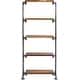 preview thumbnail 1 of 3, Uttermost Rhordyn 30" Wide Five Shelf Iron and Wood Utility Shelf Natural