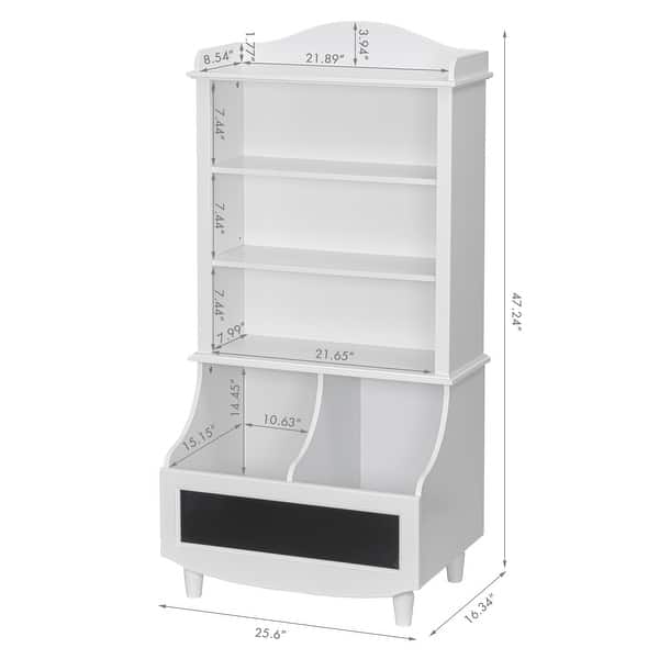 dimension image slide 1 of 2, UTEX Kids Bookshelf and Toy Storage Open Bookshelf and Toy Organizer Cabinet