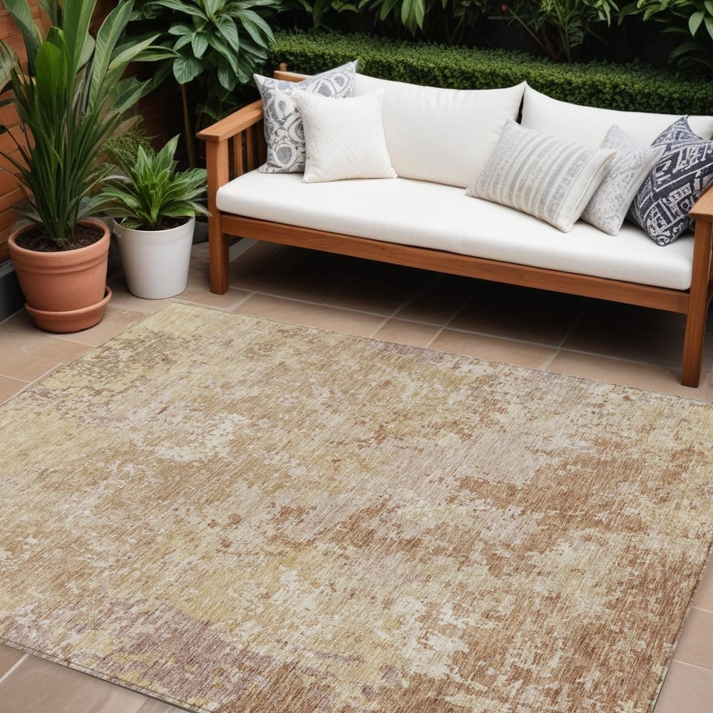 HomeRoots Abstract Transitional Rectangle Outdoor Rug