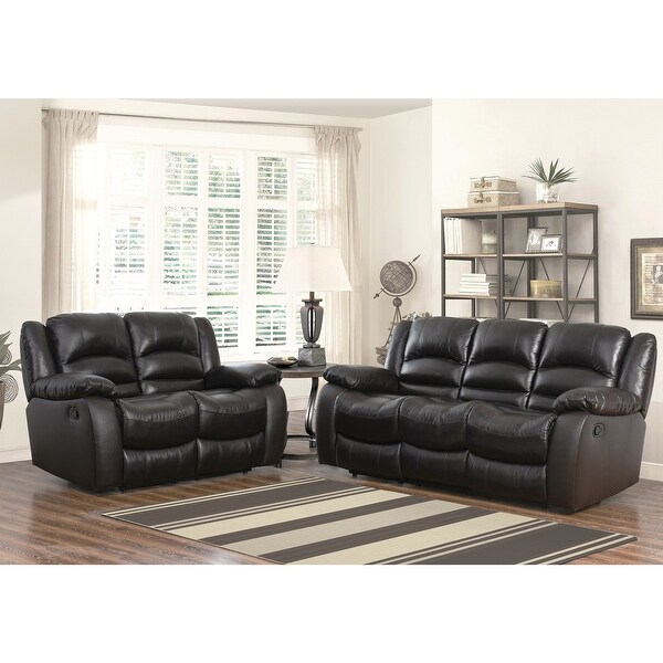 Shop Abbyson Brownstone Top Grain Leather Reclining 2 ...