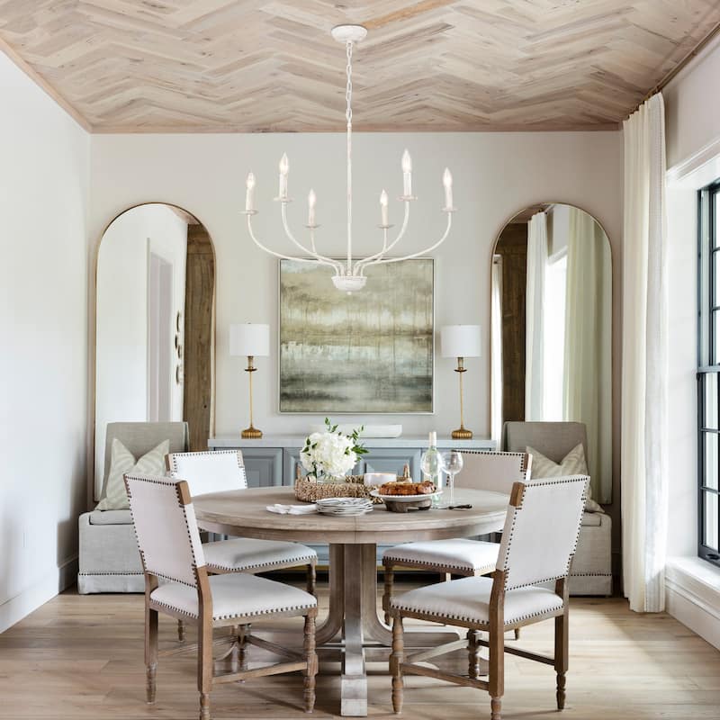 6-Light Vintage Candle Chandelier Light for Dining Room Bedroom Kitchen
