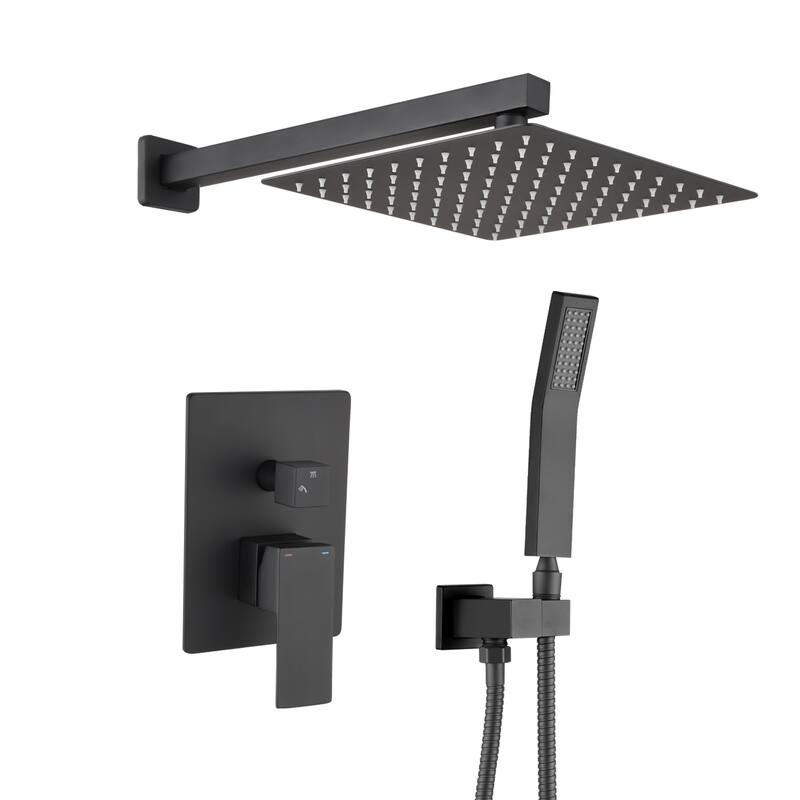 shower system Bathroom Deluxe rain mixed shower combination set wall mounted rain shower head system shower faucet