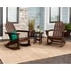preview thumbnail 2 of 6, POLYWOOD Vineyard 3-piece Outdoor Adirondack Chair Set