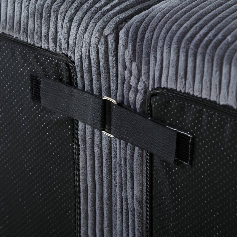 Flexible Layout 4 Piece Modular Couch Convertible L-shaped Sectional Sofa with Ottoman Chaise Lounge and Corduroy Upholstery