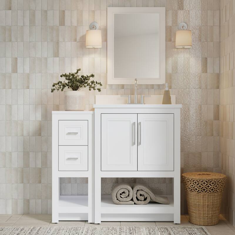 Blakely Vanity with Mirror and 12-inch Side Cabinet