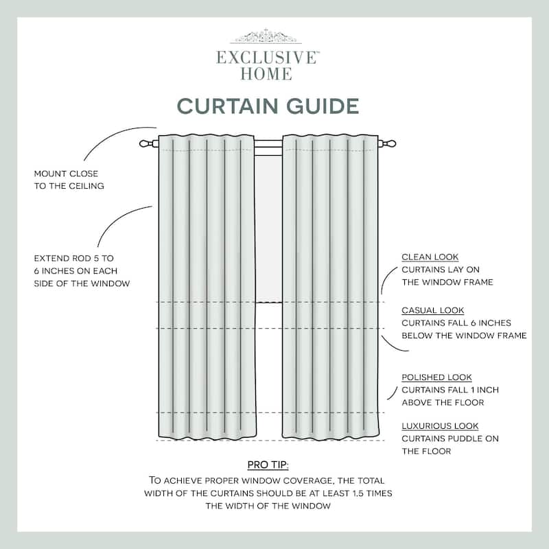 ATI Home Belgian Sheer Hidden Tab Top Curtain Panel Pair