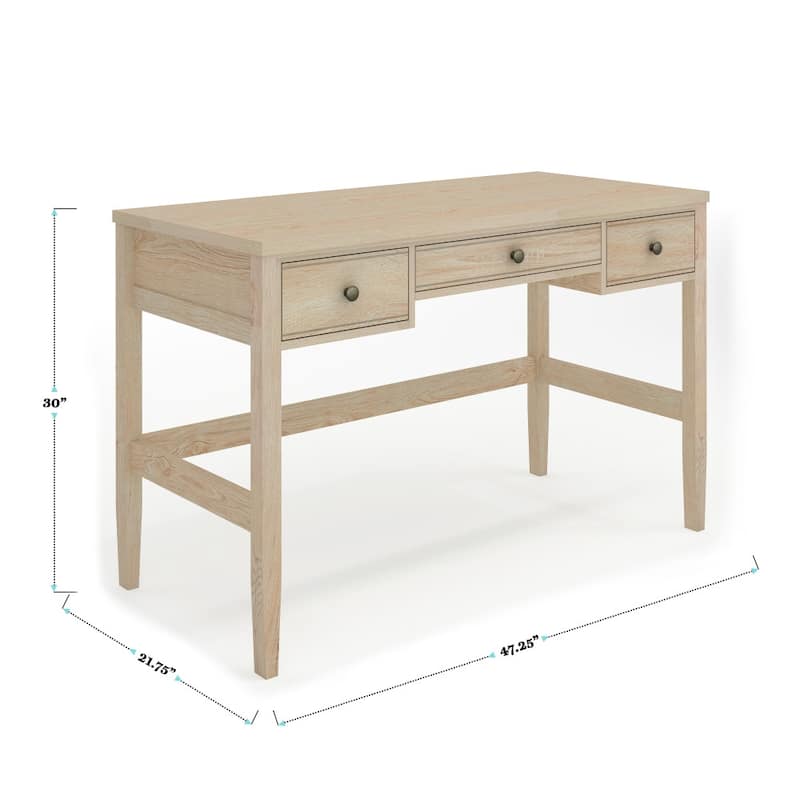 Martha Stewart Writing Desk with 3 Drawers and Tapered Legs