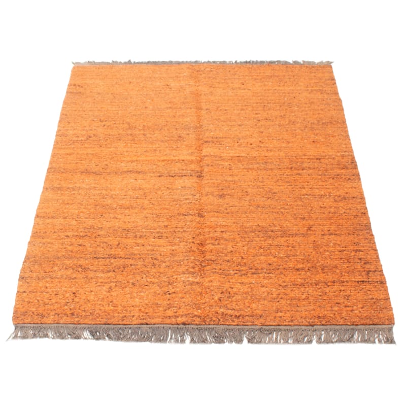 ECARPETGALLERY Flat-Weave Natural Burnt Orange Wool Tapestry Kilim - 4'9 x 6'6
