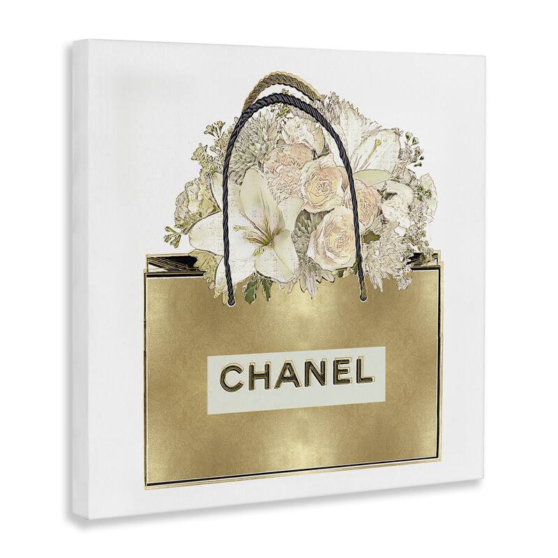 Stupell Flowers in Gold Bag Canvas Wall Art Design By Madeline Blake