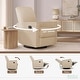 preview thumbnail 20 of 18, Evolur Raleigh Glider in Light Sand, Upholstered Plush Seating 360° Swivel Glider Rocking Chair