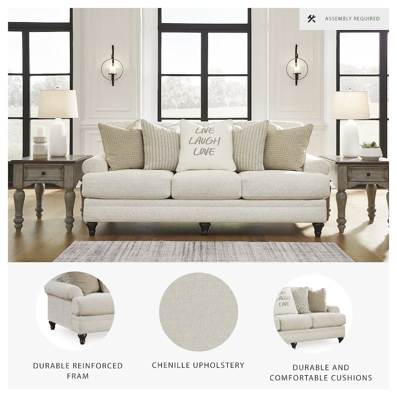 Signature Design by Ashley Valerani Brown/Beige Sofa - 89"W x 44"D x 40"H