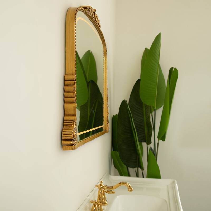 Velora Exquisite Retro Irregular PU Art Decorative Mirror - Bathroom, Bedroom, Living Room - Silver