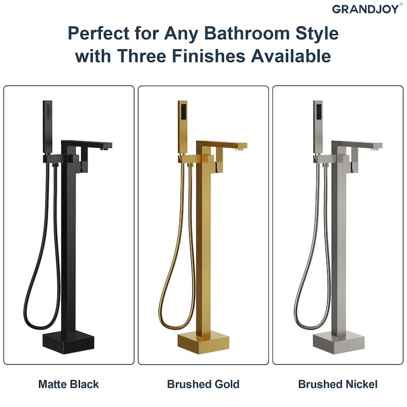 GRANDJOY 1-Handle Stylish Freestanding Tub Faucet with Hand Shower