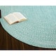 Rustic Farmhouse Braided Cotton Reversible Rounded Area Rug - 4' Round - Light Green & White