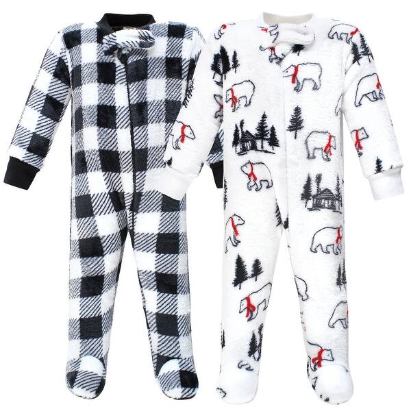 slide 1 of 1, Hudson Baby Infant Boy Plush Sleep and Play, Winter Bear 0-3 Months - Winter Bear