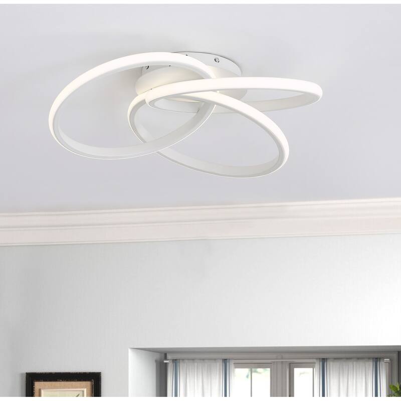 Modern 1-Light Linear Design LED Flush Mount Lighting Fixture