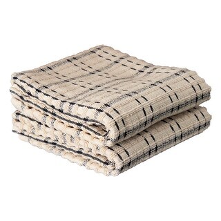 Royale Check Black Cotton Kitchen Towels (Set of 2) - Bed Bath & Beyond ...