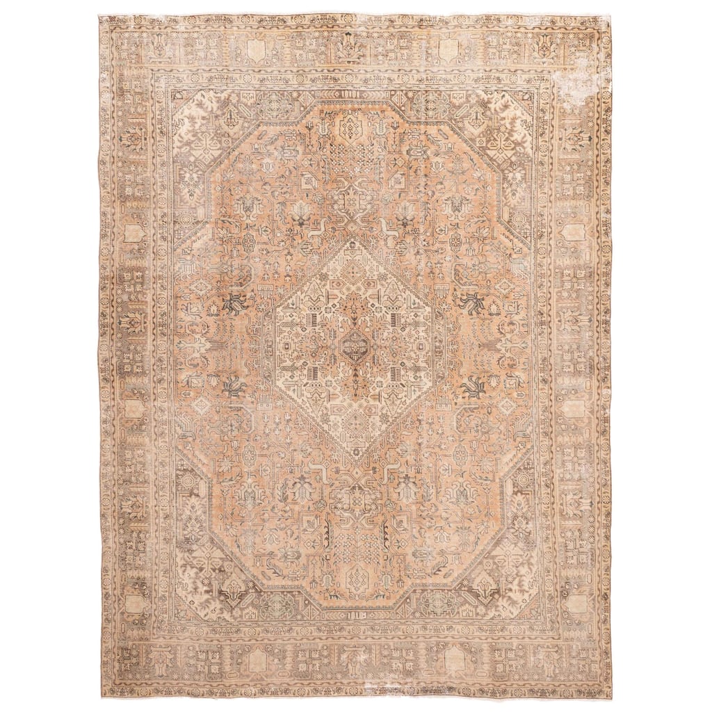 ECARPETGALLERY Hand-knotted Antalya Vintage Brown Wool Rug - 9'1 x 12'6