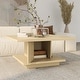 preview thumbnail 10 of 41, Ross Modern Square Coffee Table with Wrap Around Base Shelf and Hidden Storage by Strick & Bolton 31-inch - Light Maple