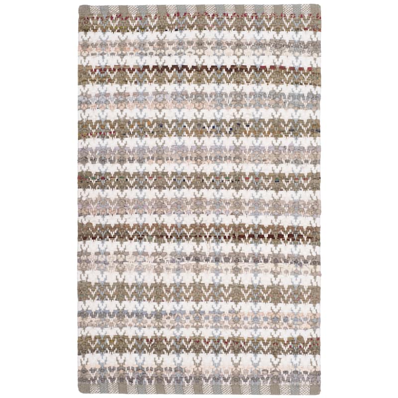 SAFAVIEH Handmade Flatweave Montauk Hermanda Casual Cotton Rug - 2'6" x 4' - Beige/Multi