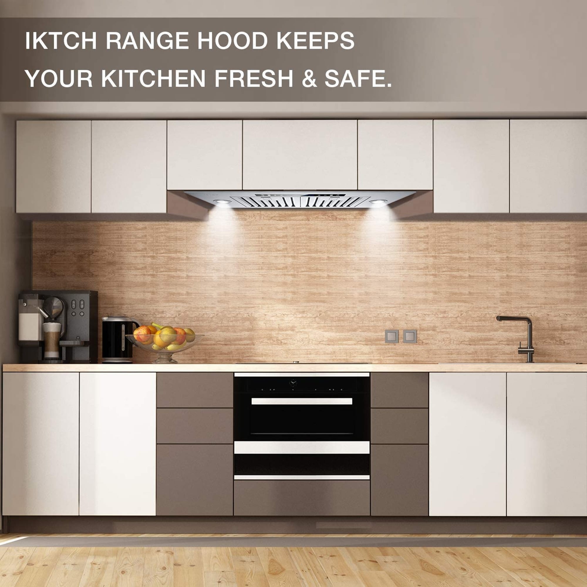 IKTCH 30-inch Ducted Insert Range Hood, 900 CFM Stainless Steel