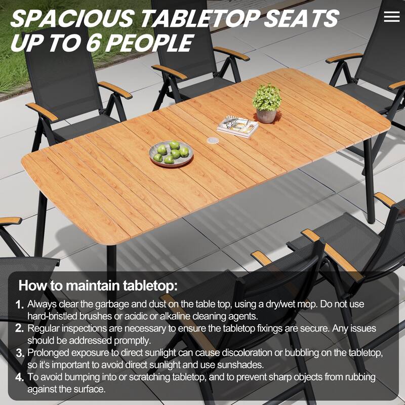 Outdoor 7/9-Piece Patio Dining Set Aluminum Dining Table and Folding Chairs